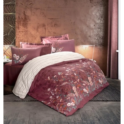 ÇOK SATAN Cotton Box Feminen Çift Kişilik Nevresim Takımı Vina Bordo