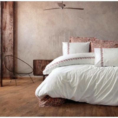 ÇOK SATAN Cotton Box Majestic Seri Çift Kişilik Nevresim Takımı Voyager Pembe