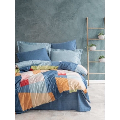 ÇOK SATAN Cotton Box Modern Çift Kişilik Nevresim Takımı Cosy Mavi