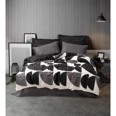 ÇOK SATAN Cotton Box Modern Çift Kişilik Nevresim Takımı Niko Antrasit