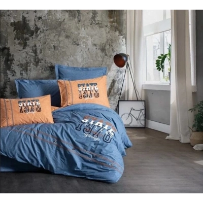 ÇOK SATAN Cotton Box Mood Nakışlı Ranforce Çift Kişilik Nevresim Takımı State Tarçın