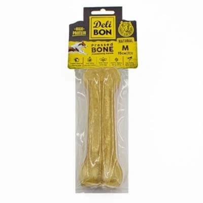 ÇOK SATAN Delibon Deri Press Köpek Kemik Ödülü Medium Naturel 15 Cm 1 Adet