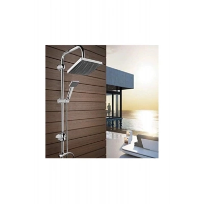 ÇOK SATAN Epilons Robot Tepe Duş Sistemi Yağmurlama Duş Seti Krom Siyah Kare