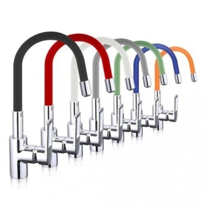 ÇOK SATAN Esnek Kıvrılabilir Renkli Silikon Oynar Başlıklı Musluk Bataryası Başlığı Kubar