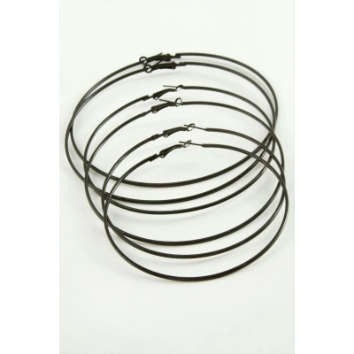 ÇOK SATAN Ezme Çizgili Metal Halka Küpe 6 Adet