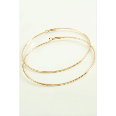 ÇOK SATAN Ezme Çizgili Metal Halka Küpe 8-9-10 cm