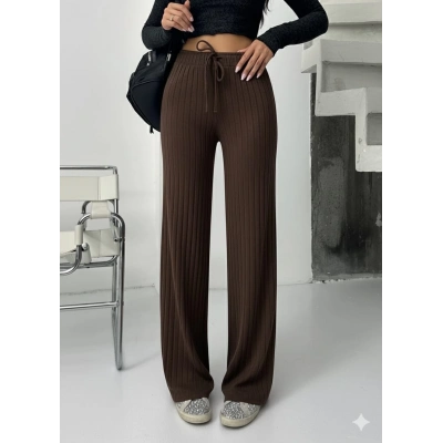 Fitilli şardonlu pantolon kahve a4058