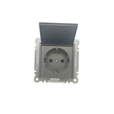 ÇOK SATAN Füme Kapaklı Topraklı Priz Çerçevesiz - Priz ve Anahtar İçin Uyumlu Çerçeve