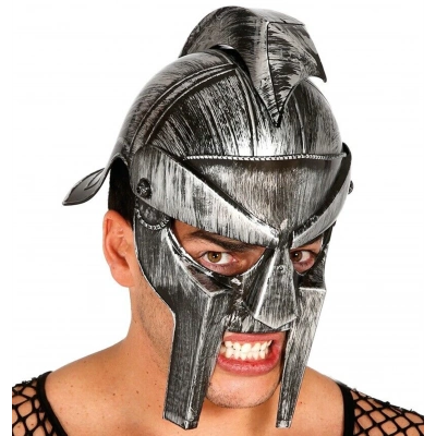 ÇOK SATAN Gladyatör Savaş Kaskı Miğferi İnce Başlık Gümüş Renk