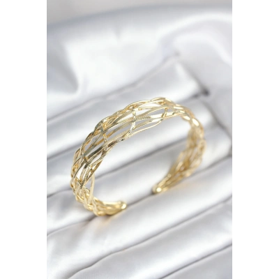 Gold Renk Pirinç Vintage Kadın Bileklik