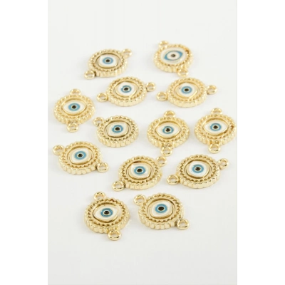 ÇOK SATAN Göz Çift Kulplu Mineli Bileklik ve Kolye Ucu Aparatı 1 Adet