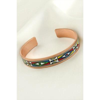 ÇOK SATAN Göz Desenli Bakır Kelepçe Bileklik