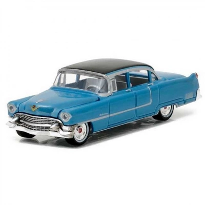 ÇOK SATAN Greenlight 1/64 Hollywood Series 16 - Elvis Presley (1935-77) - 1955 Cadillac Fleetwood Series 60 Blue Cadillac