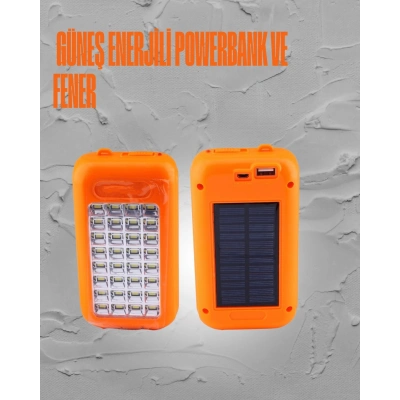 ÇOK SATAN Güneş Enerjili LED Powerbank Işıldak – 10000 mAh, Su Geçirmez, 32 LED, Taşınabilir Tasarım