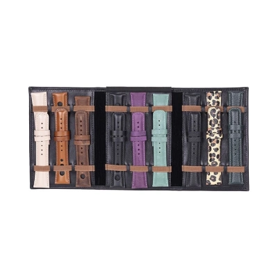 ÇOK SATAN Hakiki Deri, El Yapımı, Saat Kordonu Taşıma Çantası, Kömür Siyah