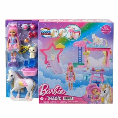 ÇOK SATAN HNT67 Barbie A Touch Of Magic Chelsea ve Pegasus Oyun Seti