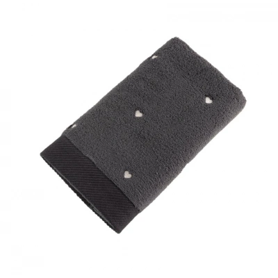 ÇOK SATAN Hobby Lubow Love Koyu Gri Krem Nakışlı 50x90 6lı Havlu Seti