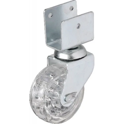 ÇOK SATAN Hts 328 - 50x20 mm Şeffaf Makaralı Kısa U Tablalı Teker 4 Adet