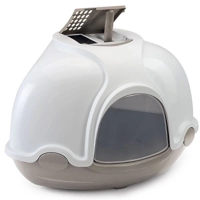 ÇOK SATAN İmac Ginger Kapalı Kedi Tuvaleti Beyaz/Gri 52x52x44.5 Cm
