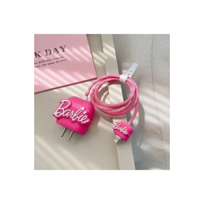 İphone 18w/20w Uyumlu Barbie Şarj Kılıfı, Şarj Kablosu Örme Aparatı, Toparlayıcı