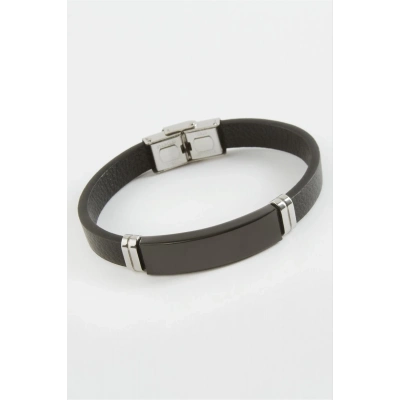 ÇOK SATAN İsim Yazılabilir Deri Çelik Bileklik