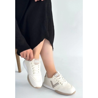 Jowen Bej Cilt Vizon Detaylı Bağcıklı Spor Ayakkabı