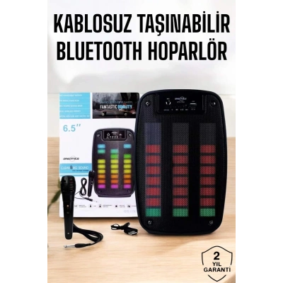ÇOK SATAN Kablosuz Bluetooth Hoparlör Taşınabilir 6.5 inç LED Işık Kareoke