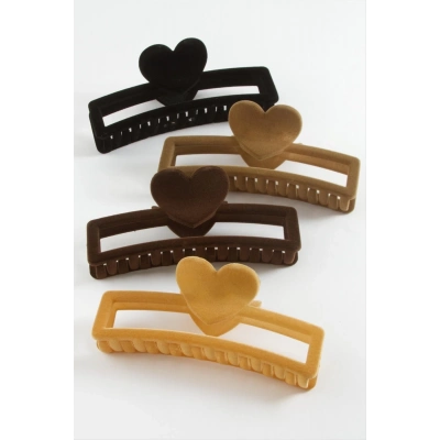 ÇOK SATAN Kalp Renkli Kadife Mandal Toka 13 cm