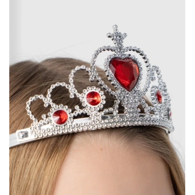 ÇOK SATAN Kalp Taşlı Kırmızı Renk Karlar Ülkesi Elsa Anna Frozen Tacı