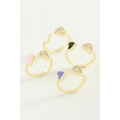 ÇOK SATAN Kalp Taşlı Mineli Eklem Yüzük