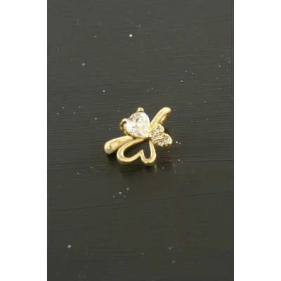 ÇOK SATAN Kalp Tragus Zirkon Taşlı Piercing 1 Adet