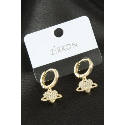 ÇOK SATAN Kalp Zirkon Taşlı Küpe