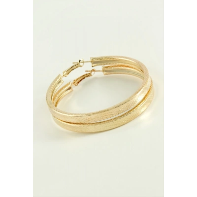 ÇOK SATAN Kare Baklava Desenli Halka Küpe 5,5 cm