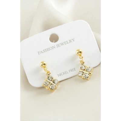 ÇOK SATAN Kare Taşlı Küpe