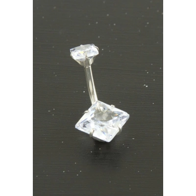 ÇOK SATAN Kare Zirkon Taşlı Çelik Piercing 1 Adet