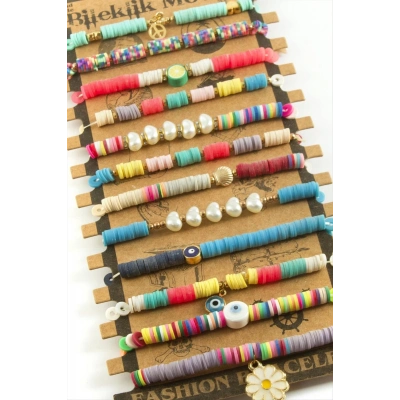 ÇOK SATAN Karışık Fimo Boncuk Bileklik