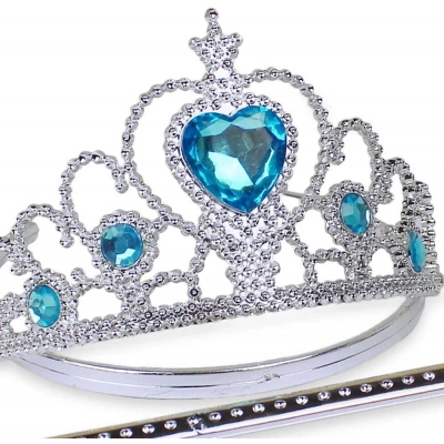 ÇOK SATAN Karlar Ülkesi Mavi Kalpli Taşlı Elsa Tacı
