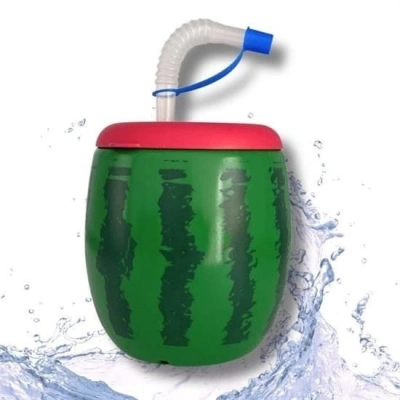 ÇOK SATAN Karpuz Model Kendiliğinden Pipetli 900 ml Suluk, Matara