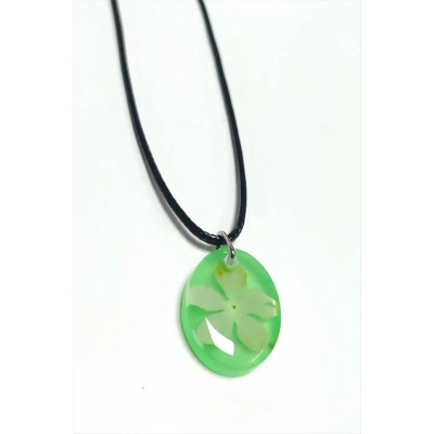 ÇOK SATAN Kartopu Çiçeği Oval Epoksi Kolye