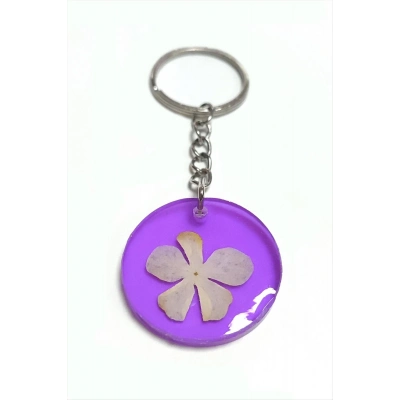 ÇOK SATAN Kartopu Çiçeği Papatya Epoksi Anahtarlık