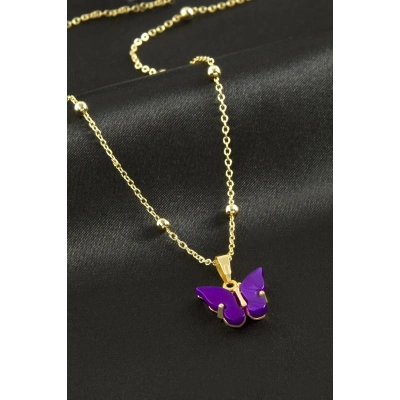 ÇOK SATAN Kelebek Figürlü Polyester Kolye