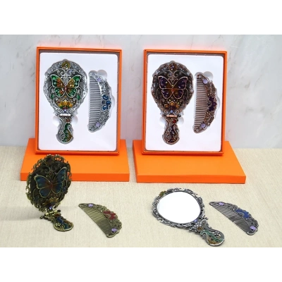 ÇOK SATAN Kelebek Katlanabilir Ayna Ve Tarak Seti Orta Boy