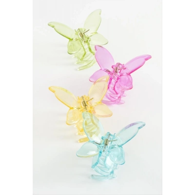 ÇOK SATAN Kelebek Şeffaf Renkli Mandal Toka 8 cm
