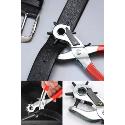 ÇOK SATAN Kemer Delme Makinası Pratik 6 Başlıklı Kemer Delme Aleti Metal Kemer Delme Aparatı