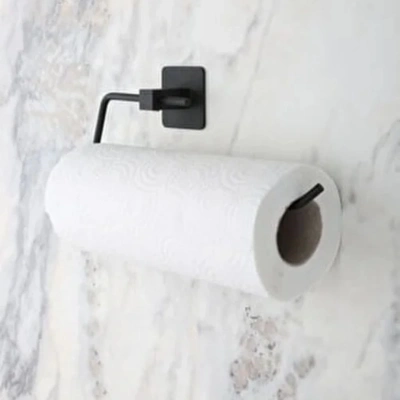 ÇOK SATAN Kendiliğinden Yapışkanlı Siyah Paslanmaz Metal Rulo Havluluk Aparat