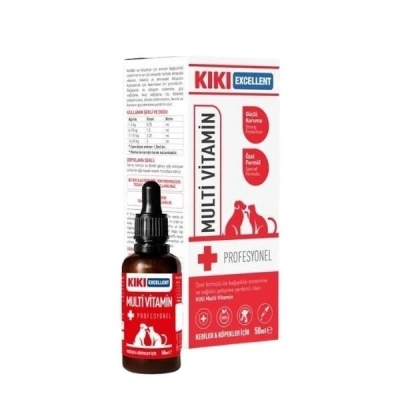 ÇOK SATAN Kiki Excellent Multi Vitamin Bağışıklık Sistemi Destekleyici Kediler ve Köpekler için Şurup 50 Ml