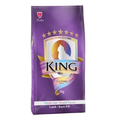 ÇOK SATAN King Multicolor Renkli Taneli Kuzu Etli Yetişkin Kedi Maması 15 Kg