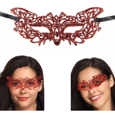 ÇOK SATAN Kırmızı Dantel Masquerade Maskesi 9 No