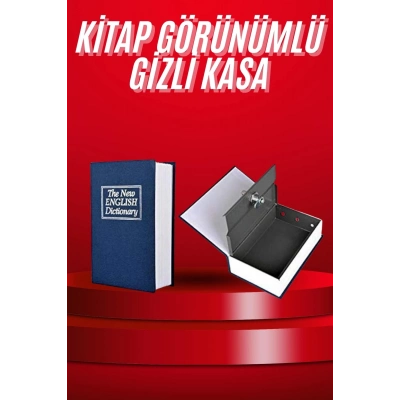 ÇOK SATAN Kitap Görünümlü Gizli Kasa Büyük Boy Anahtarlı Kilitli Para Kasası