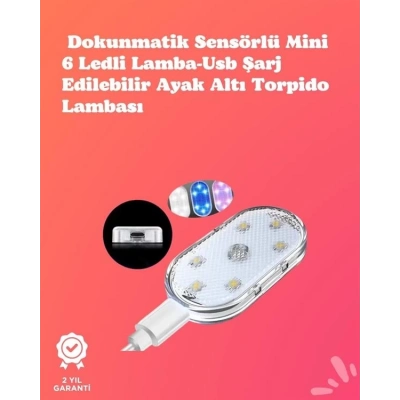 ÇOK SATAN Kolay Montajlı, Çok Renkli USB Şarjlı Kablosuz Araç İçi Işık Seti